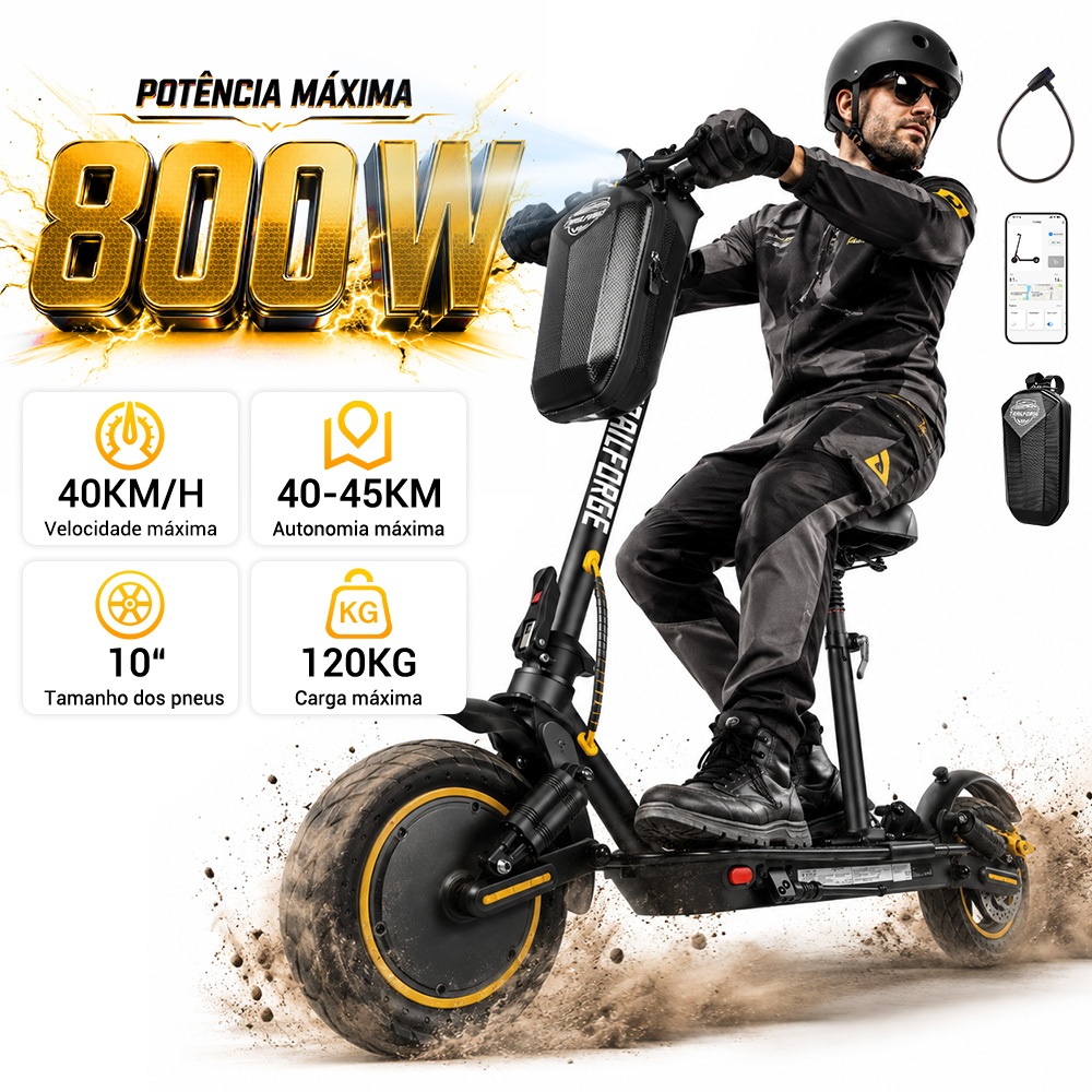 Trailforge-T1 patinete elétrico 120kg 800w 40Km/h