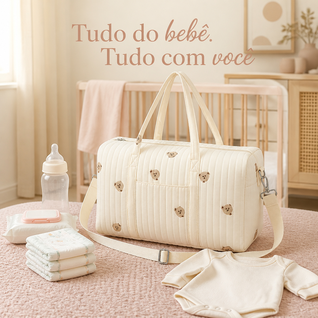 Bolsa Maternidade Grande de Ursinho para Hospital 