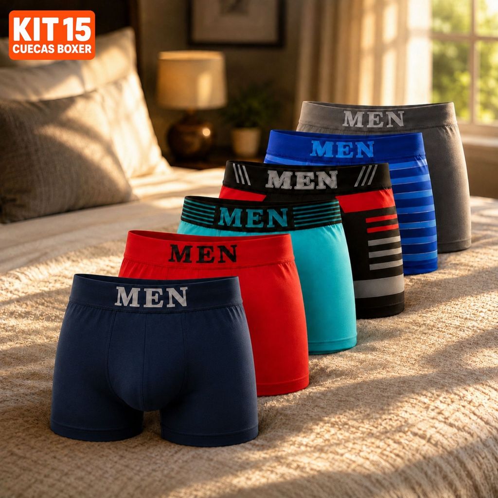 Kit Até 15 Cuecas Boxer Masculina Premium Macia C