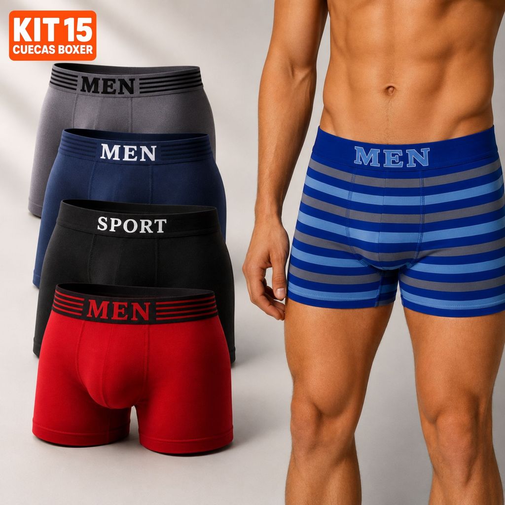 Kit Até 15 Cuecas Boxer Masculina Microfibra Prem