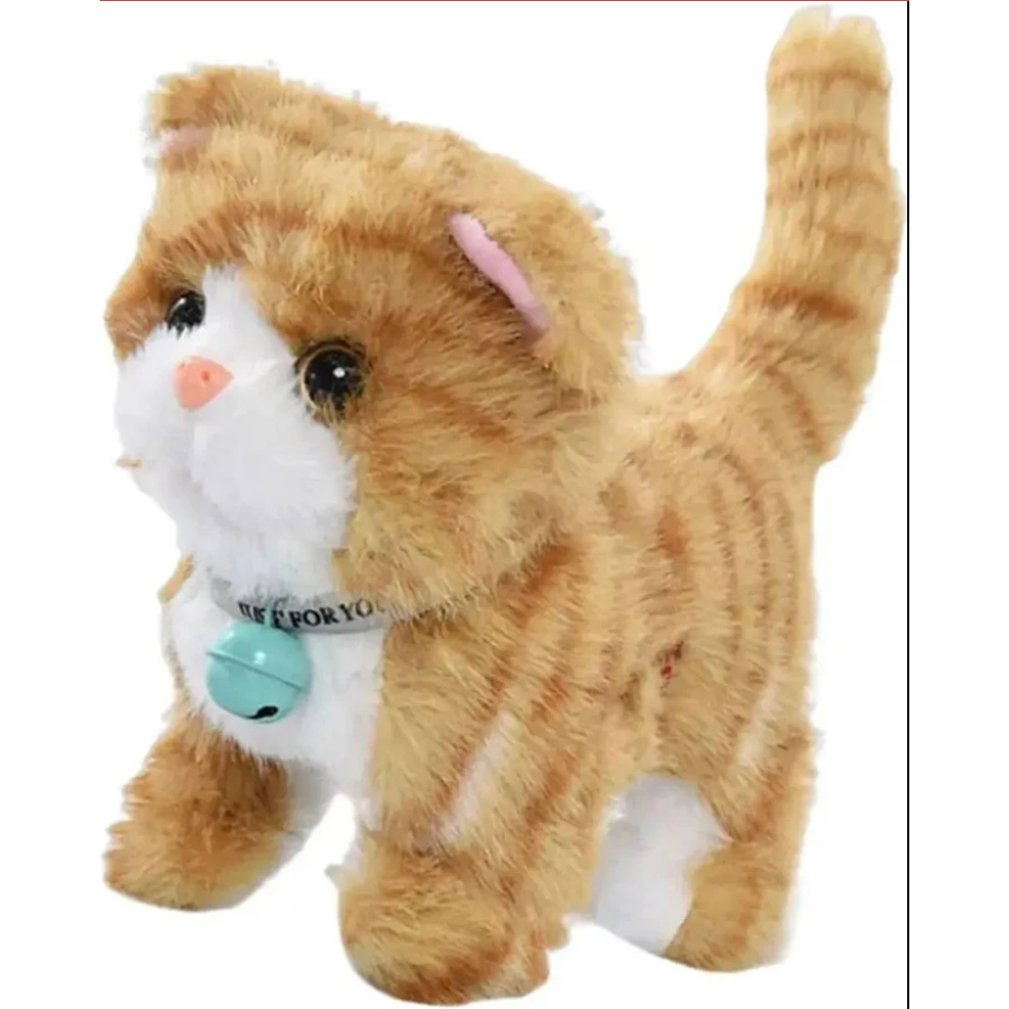 Gato de Pelúcia Interativo Anda e Mexe a Cauda So