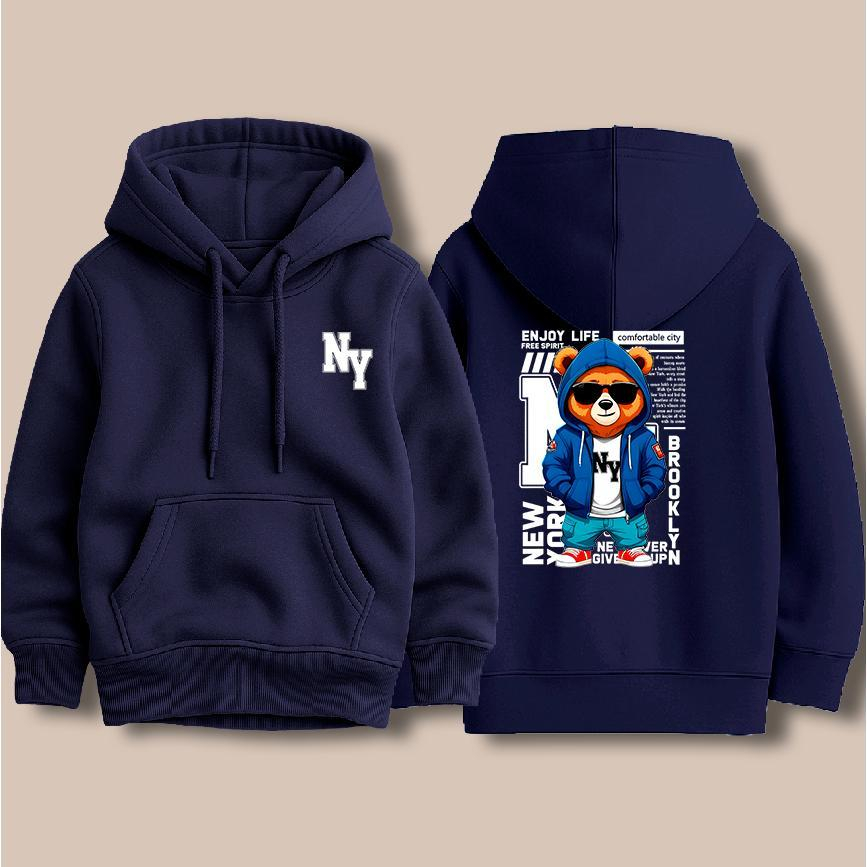 Moletom Canguru Masculino Estampado Ny Urso Infant