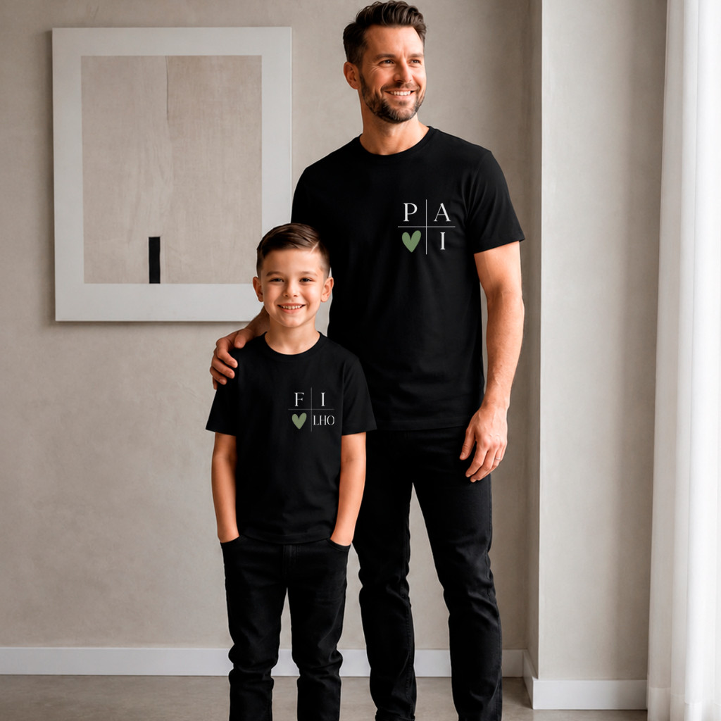 Kit 2 Camiseta Premium Pai e Filho Presente Dia Do
