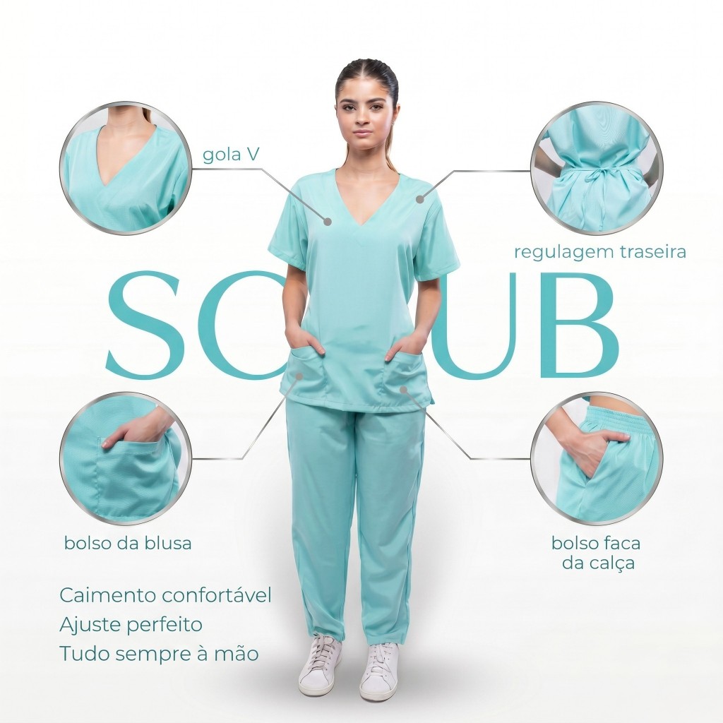 Scrub Pijama Hospitalar Cirúrgico Premium Oxford 