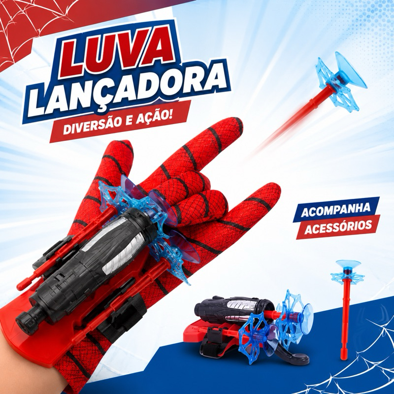 Brinquedo Infantil Luva Homem Aranha Lança Teia S