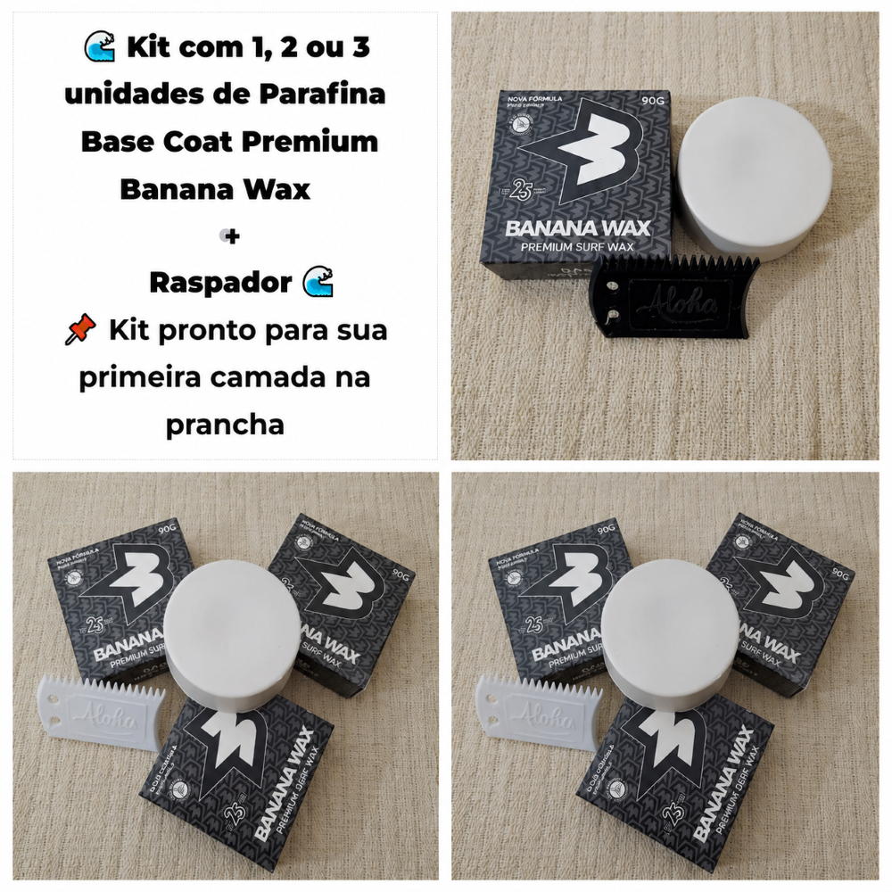 KIT Parafina Base Coat Banana Wax super aderência
