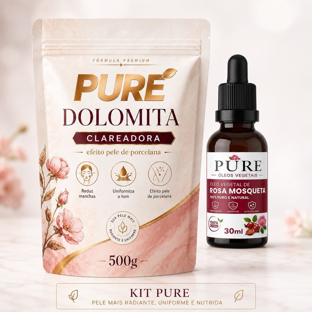Kit Clareador Dolomita Natural  + Óleo Rosa Mosqu