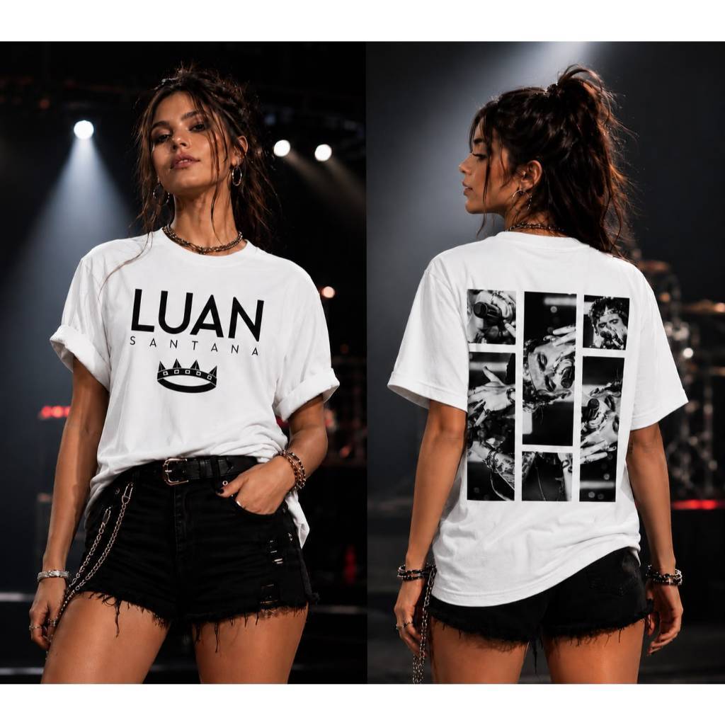 Camiseta Luan Santana Frente e Costas Unissex 100%