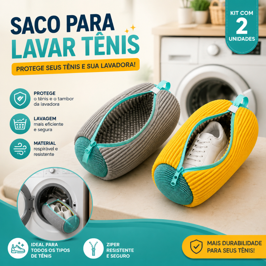 Kit 2 Sacos de Lavar Tênis Sapato Calçados na M