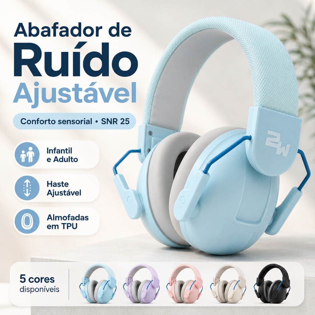 Abafador de Ruído Infantil e Adulto Ajustável SN
