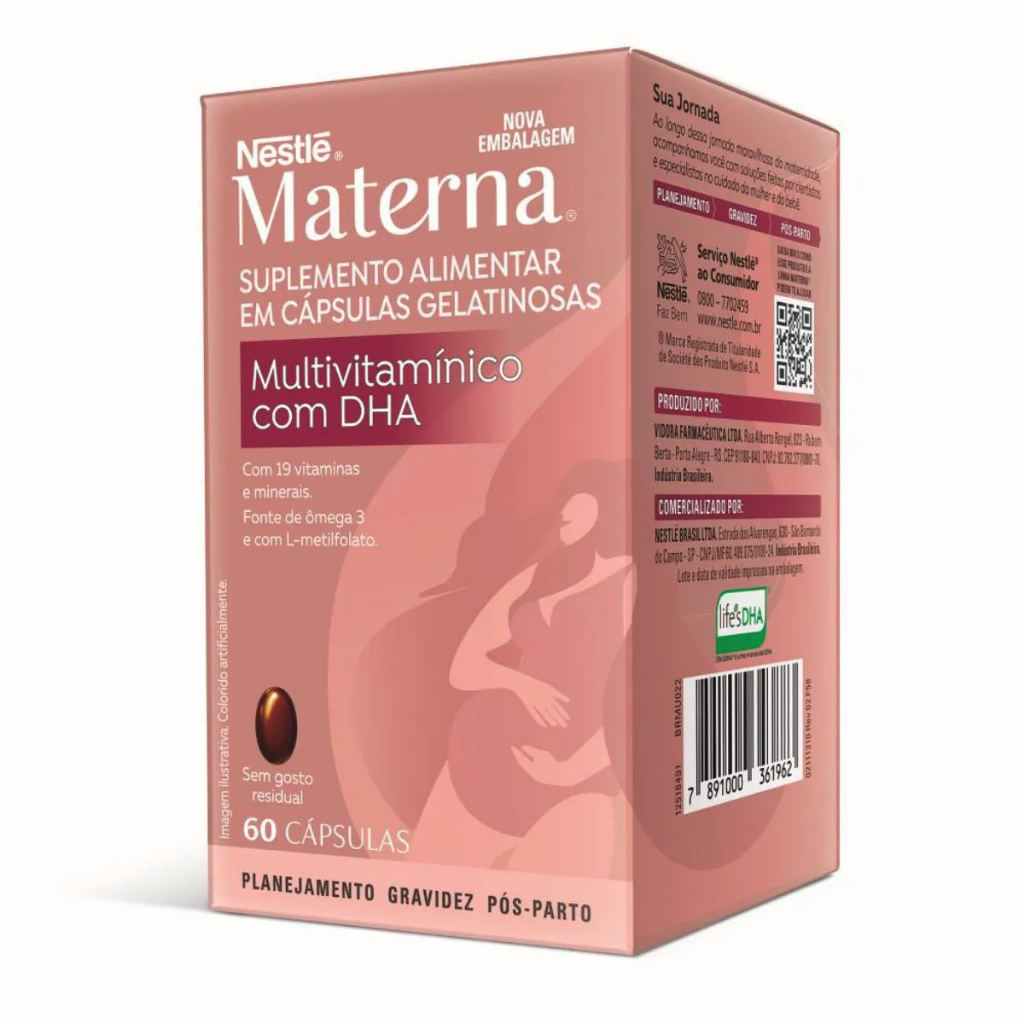 Materna Multivitamínico com DHA 60 Cápsulas
