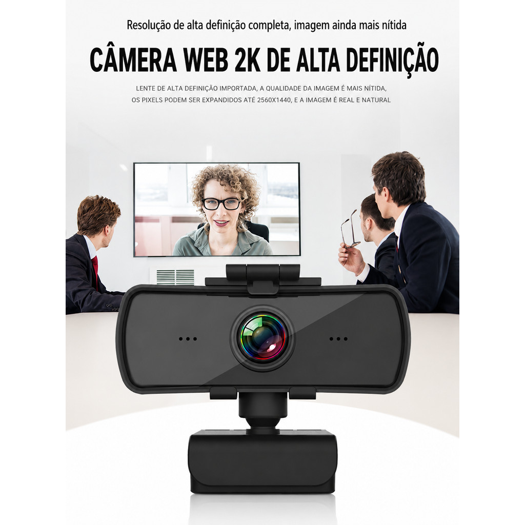 Webcam KA-S032 Full HD 1440P 30FPS Câmera para Co