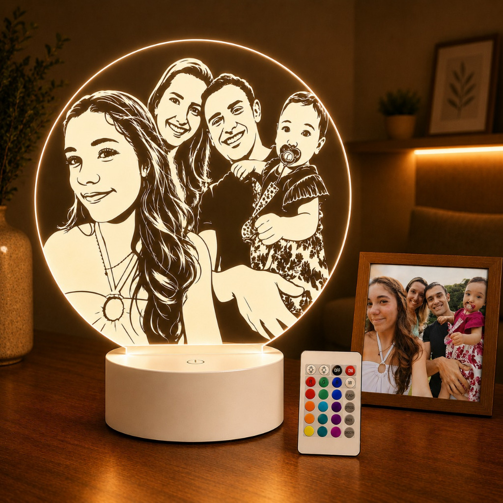 Luminária LED Personalizada Decoração Presente 