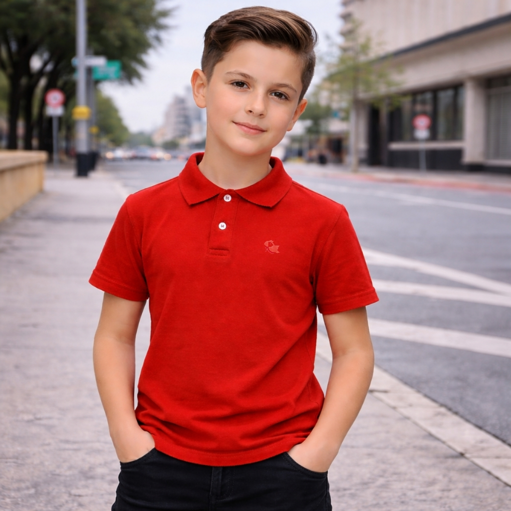 Camisa Polo Infantil Menino Manga Curta Masculina 
