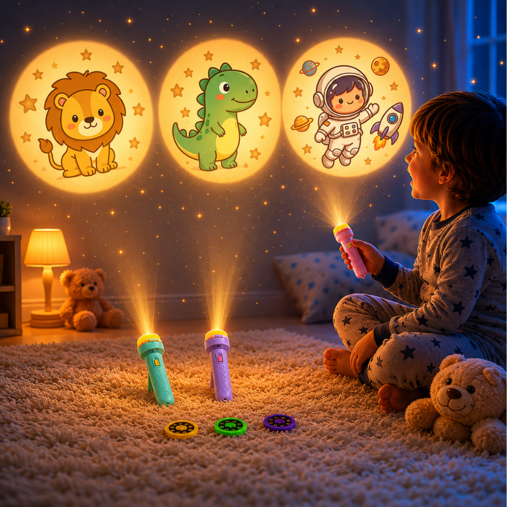 Projetor Infantil 24 Imagens Criativas 2 em 1 Brin