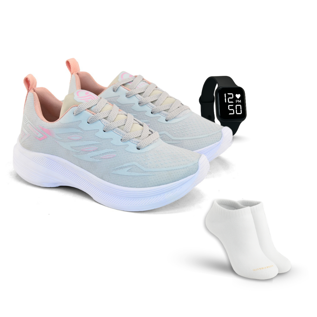Tênis Feminino Running Ultra Leve Para Corridas +