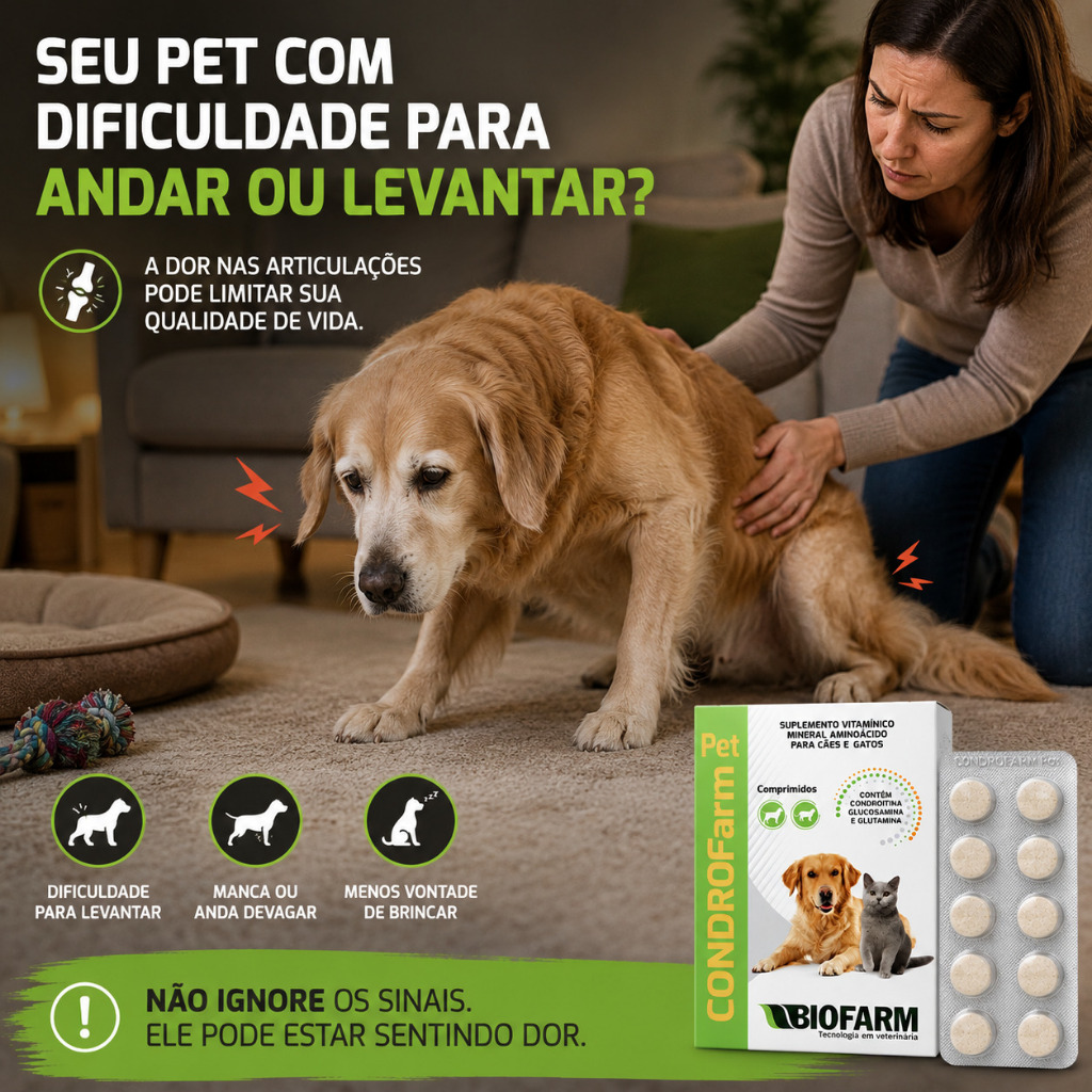 Condroitina Glicosamina Cães Gatos Condrofarm Bio