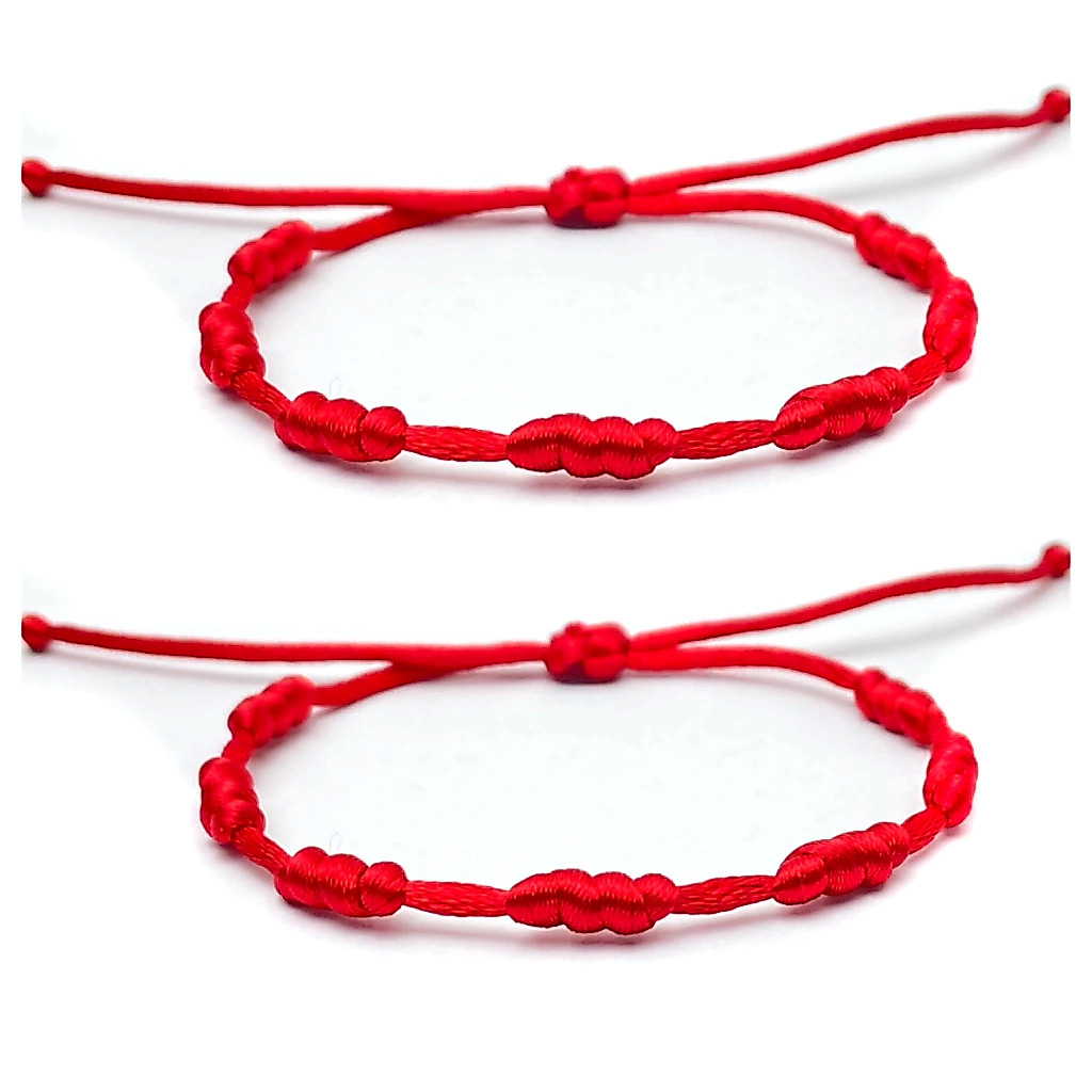 2 Pulseira 7 Nós Kabbalah Vermelha para Proteçã
