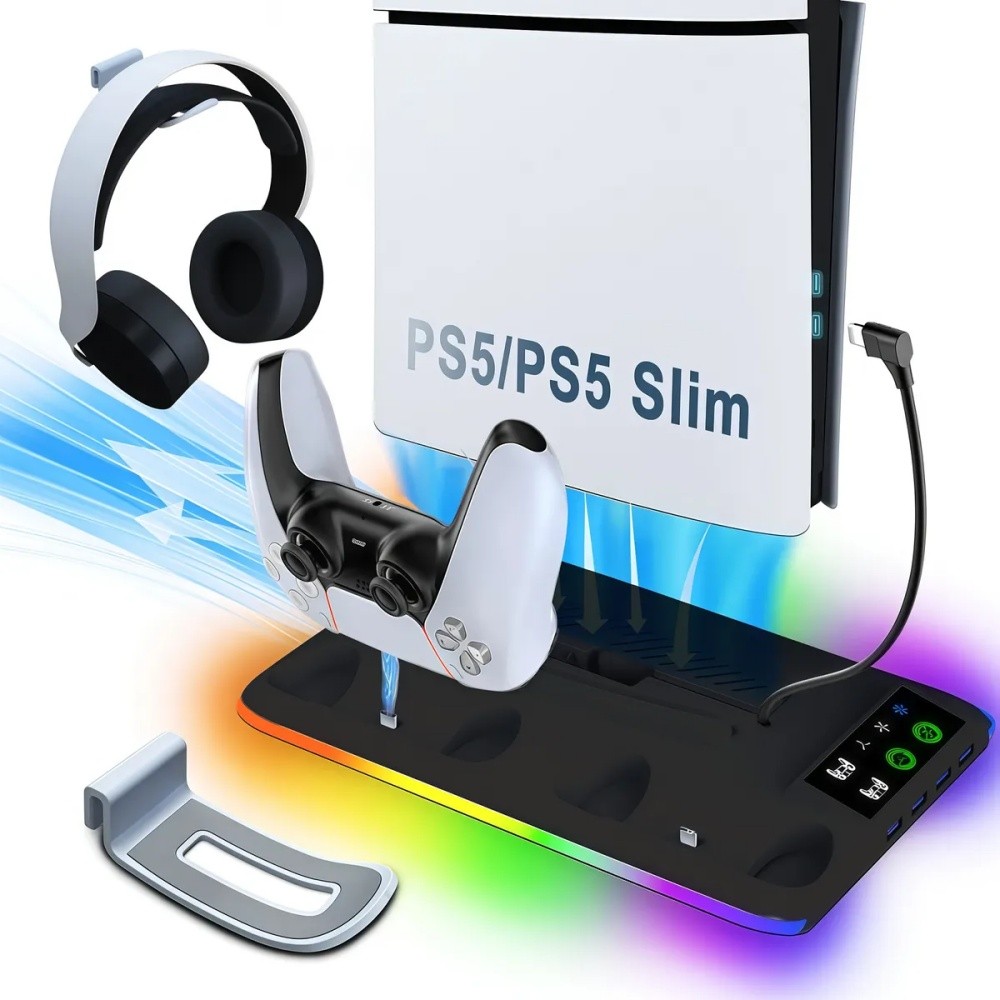 Base Cooler Para PS5/SLIM/PRO Suporte Dock Carrega