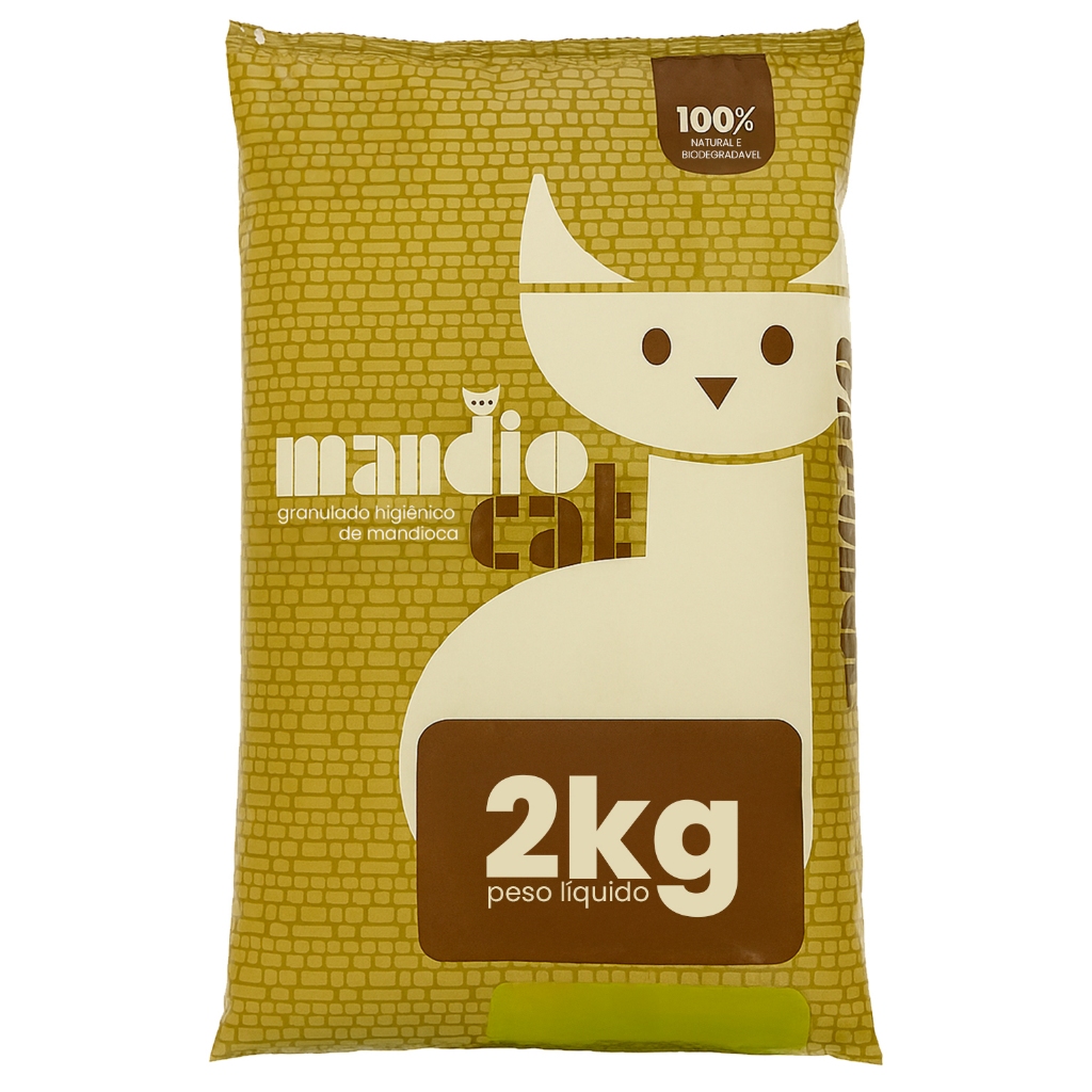 Areia Higiênica Biodegradável Mandiocat Para Gat