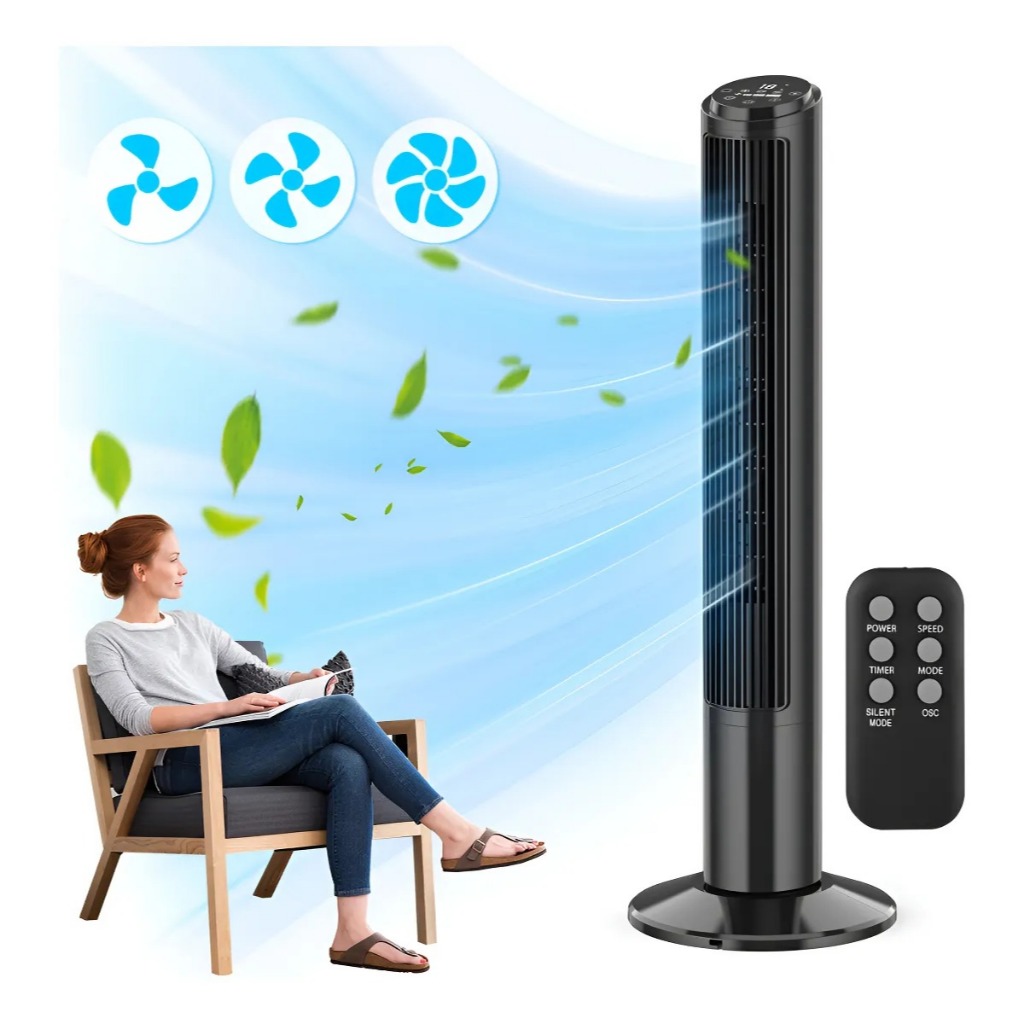Ventilador Torre Oscilante Controle Remoto 3 Veloc