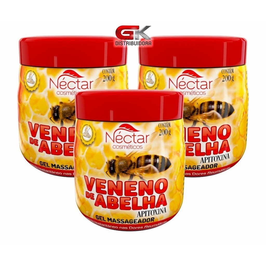 Kit 3 Gel Massageador Abelha 200g Nectar Cosmétic
