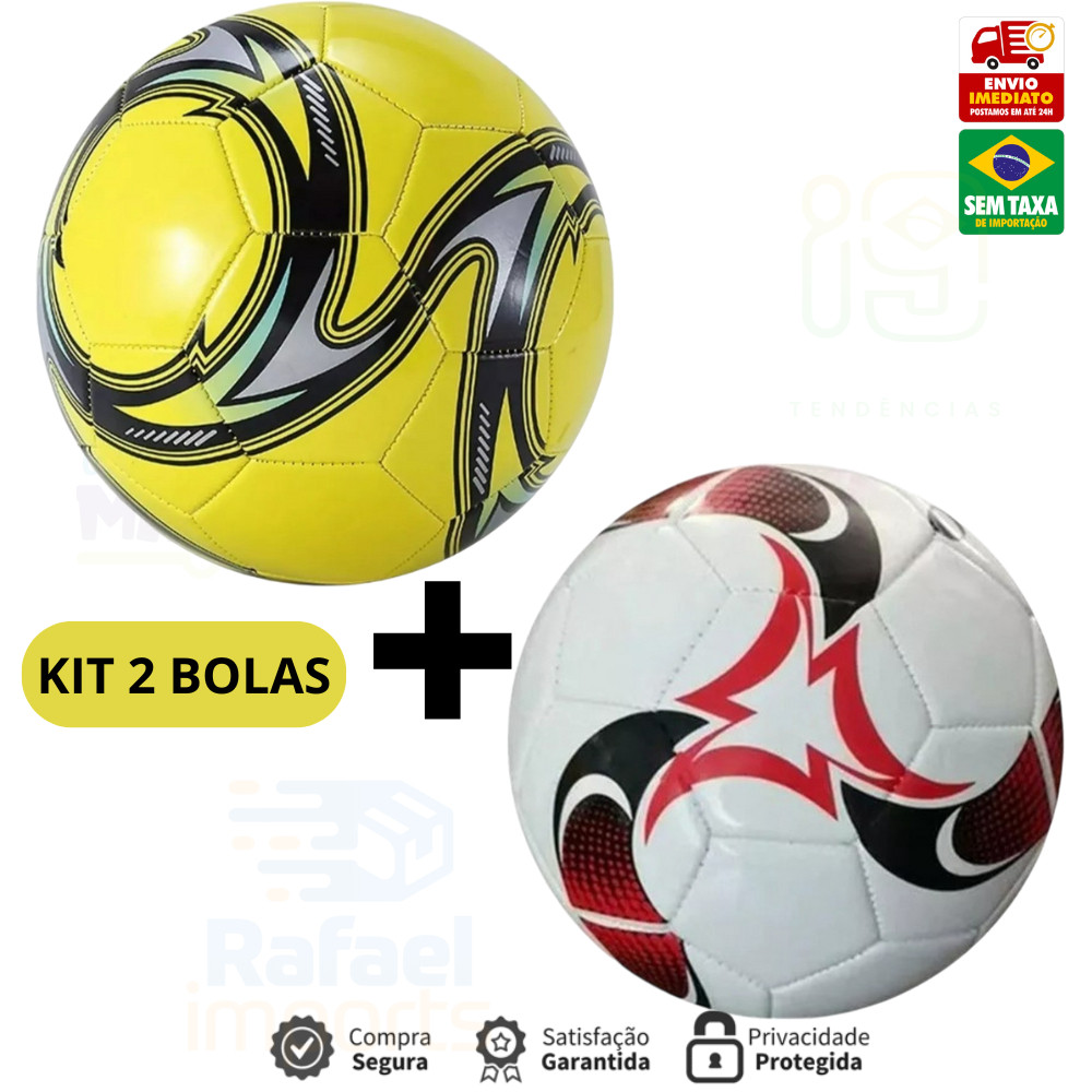Kit 2 Bola de Futebol Tamanho Oficial Couro Sinté