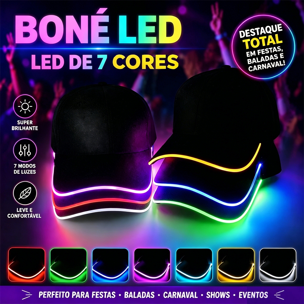 Boné De Corrida Luminosa Unisex Propaganda Fibra 