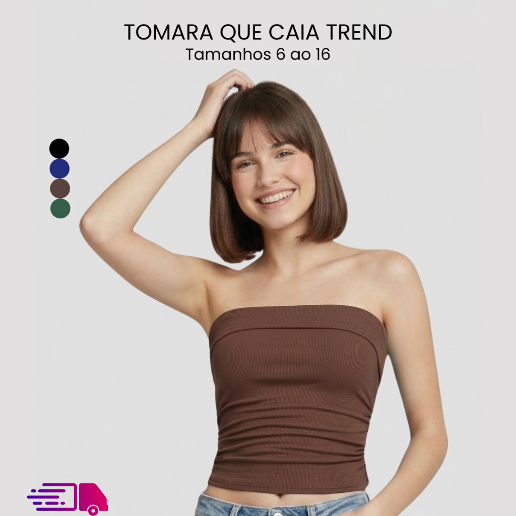 Blusa Cropped Tomara que Caia Franzido Meninas Mo�