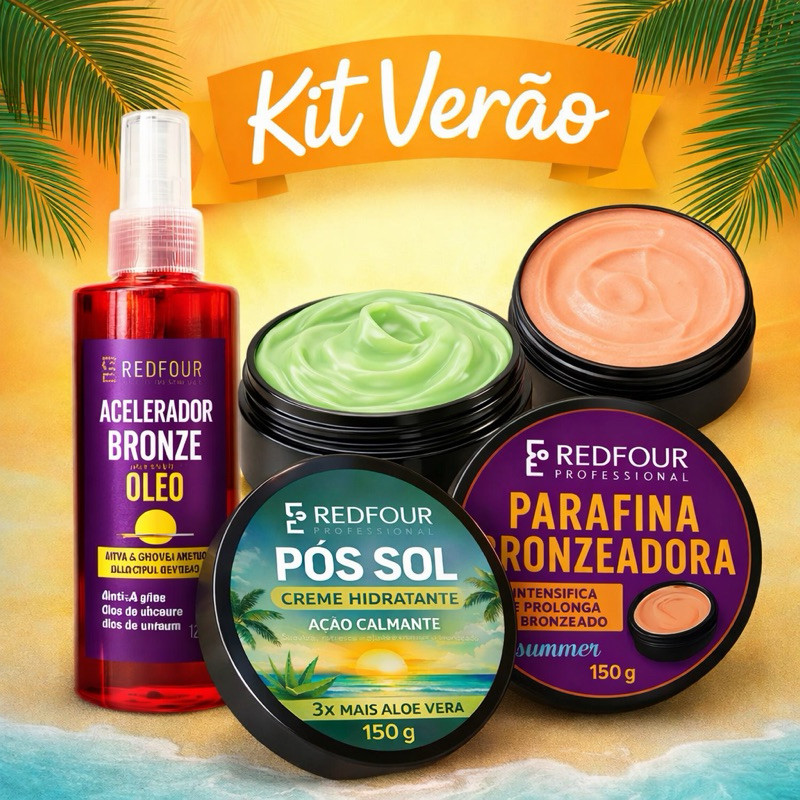 Combo 3 em 1 Redfour Verão Bronze Intenso e Durad