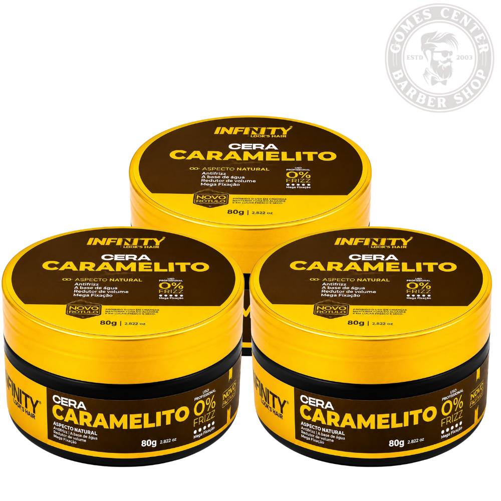 Kit 1x à 3x Pomadas Cera Caramelito 80g Infinity 