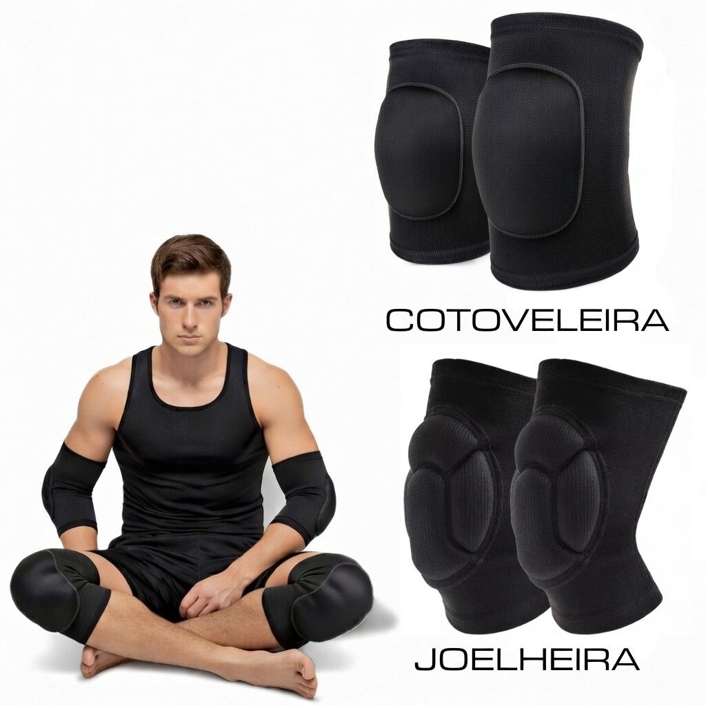Kit Conjunto Joelheira esportiva e Cotoveleira de 