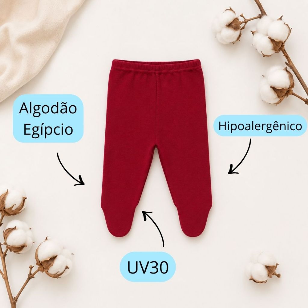 Calça Mijão Bebê Menina e Menino Algodão Egíp