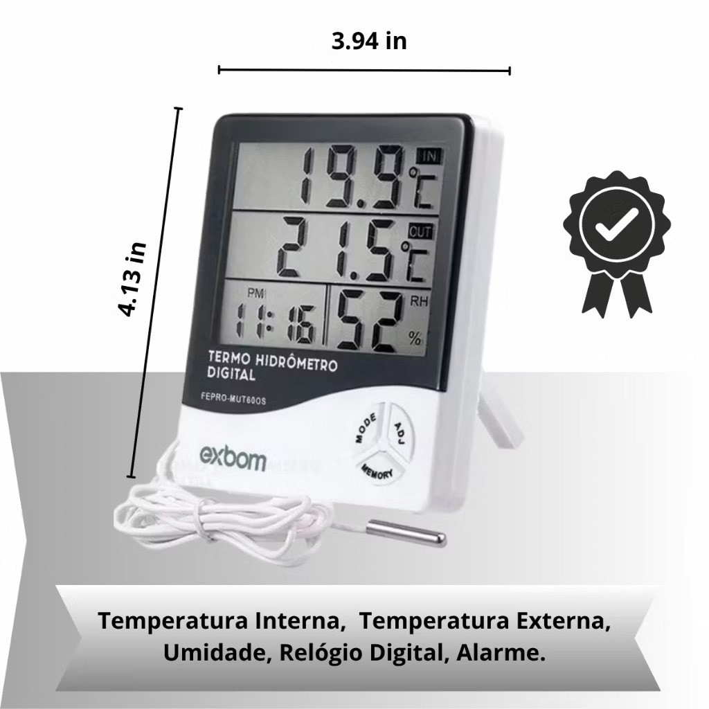 Termo Higrometro Medidor Temperatura Umidade Senso