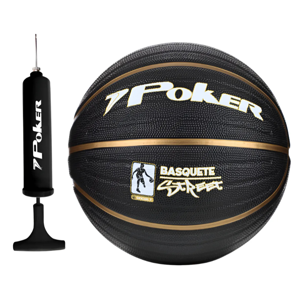 Bola de Basquete Street N°7 Oficial Poker Preta C