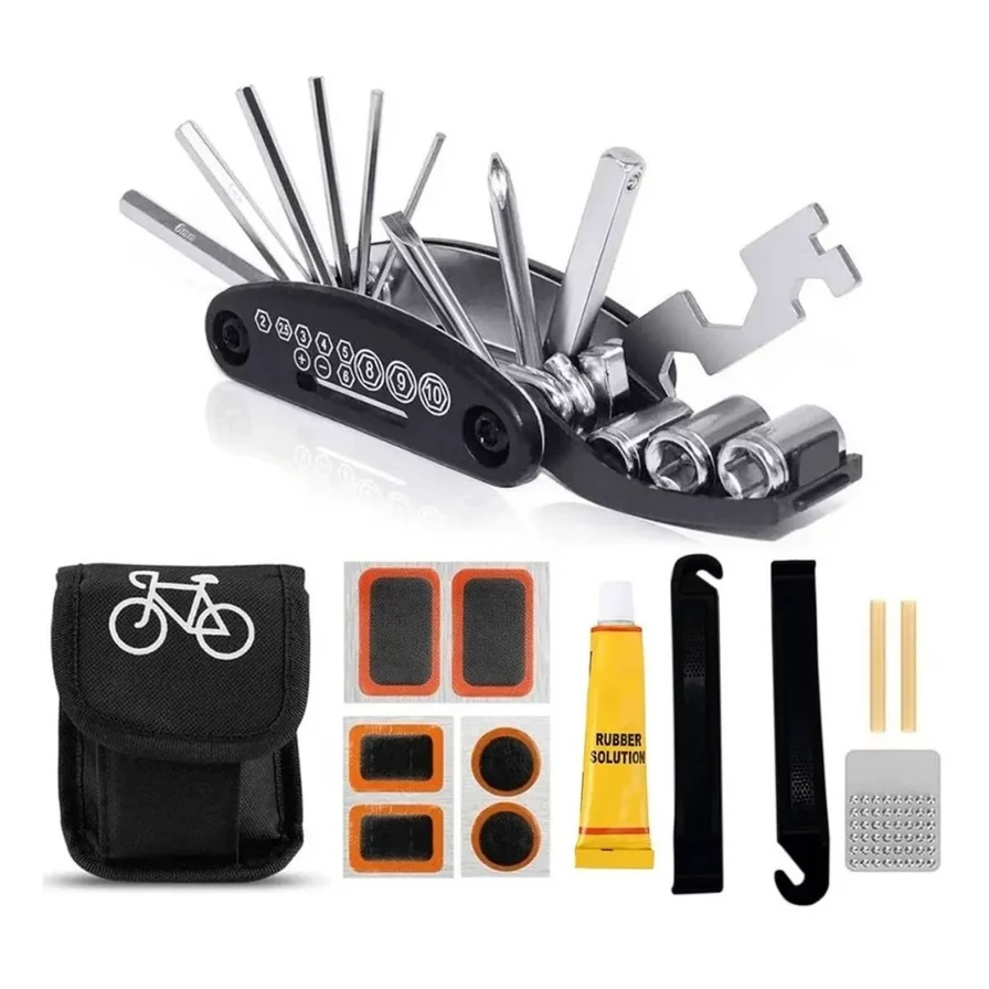 Kit Bike Ferramentas Manutenção Reparo + Bomba D