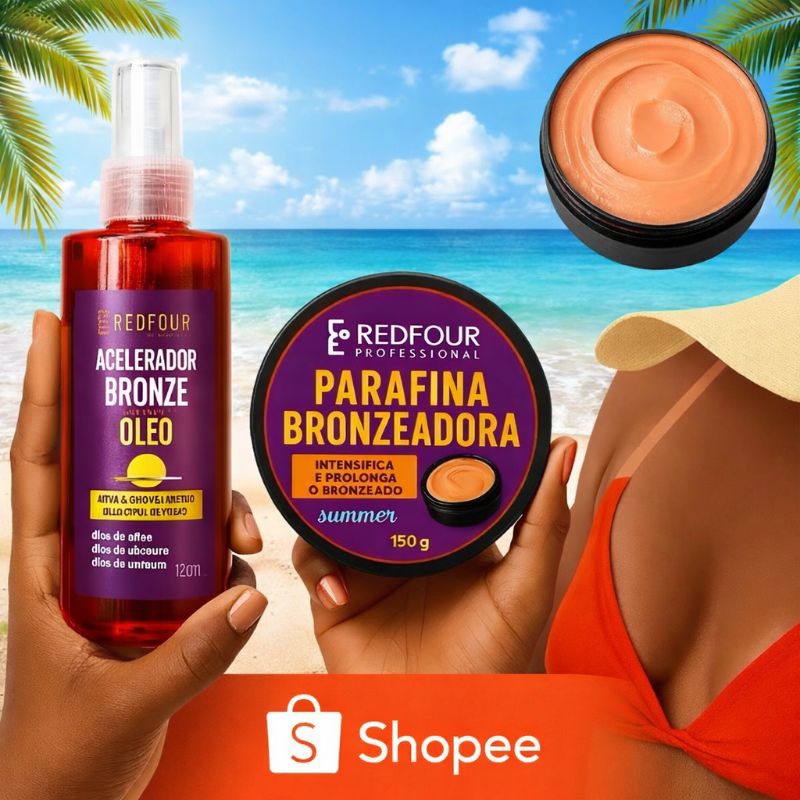 kit 2 em 1 Acelerador De Bronze redfour 120ml  + P