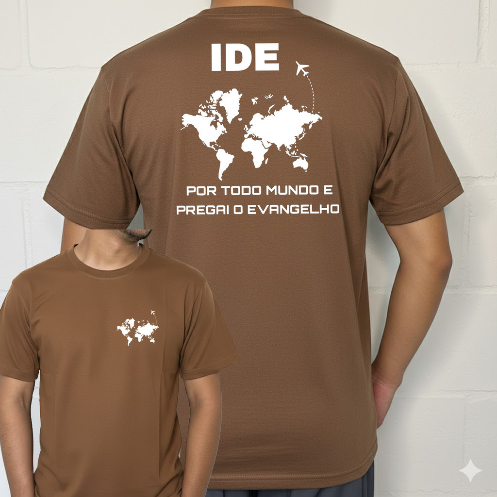 Camiseta Cristã Casual Religiosa Jesus Ide Por To