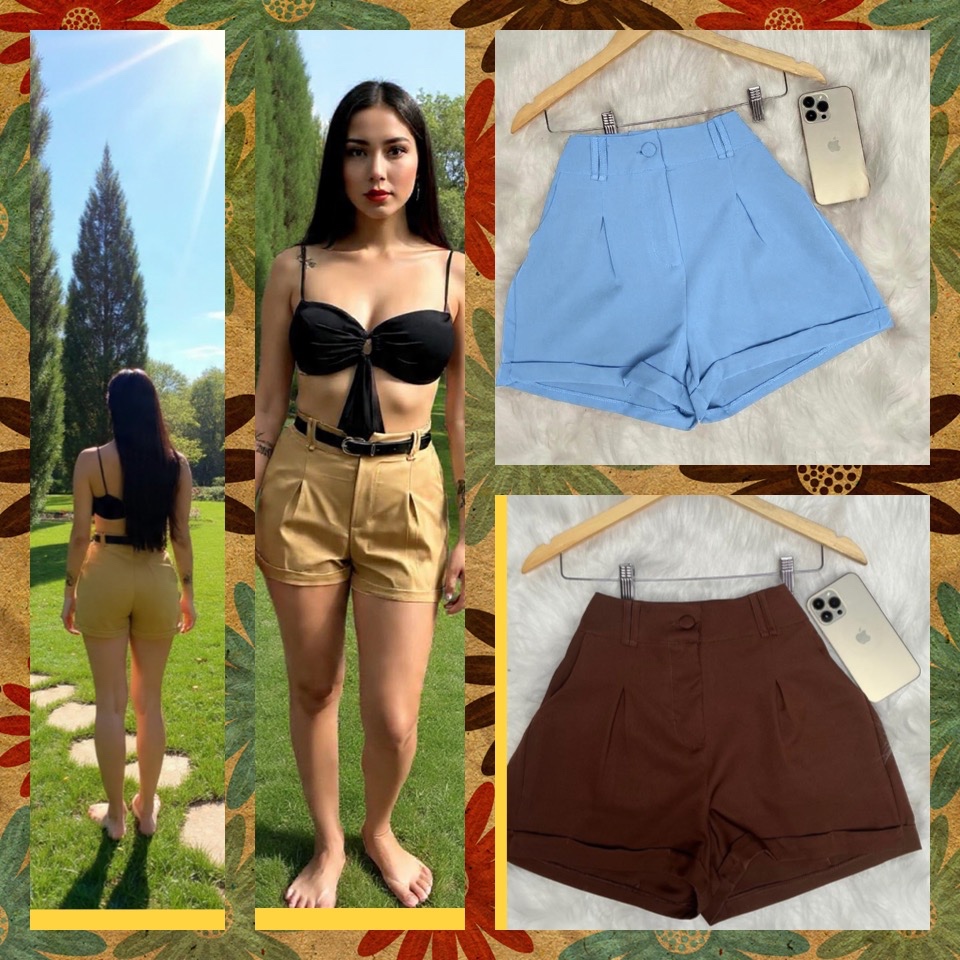 ShortFemininoAlfaiatariaPremiumConZiperBarrinhaDod