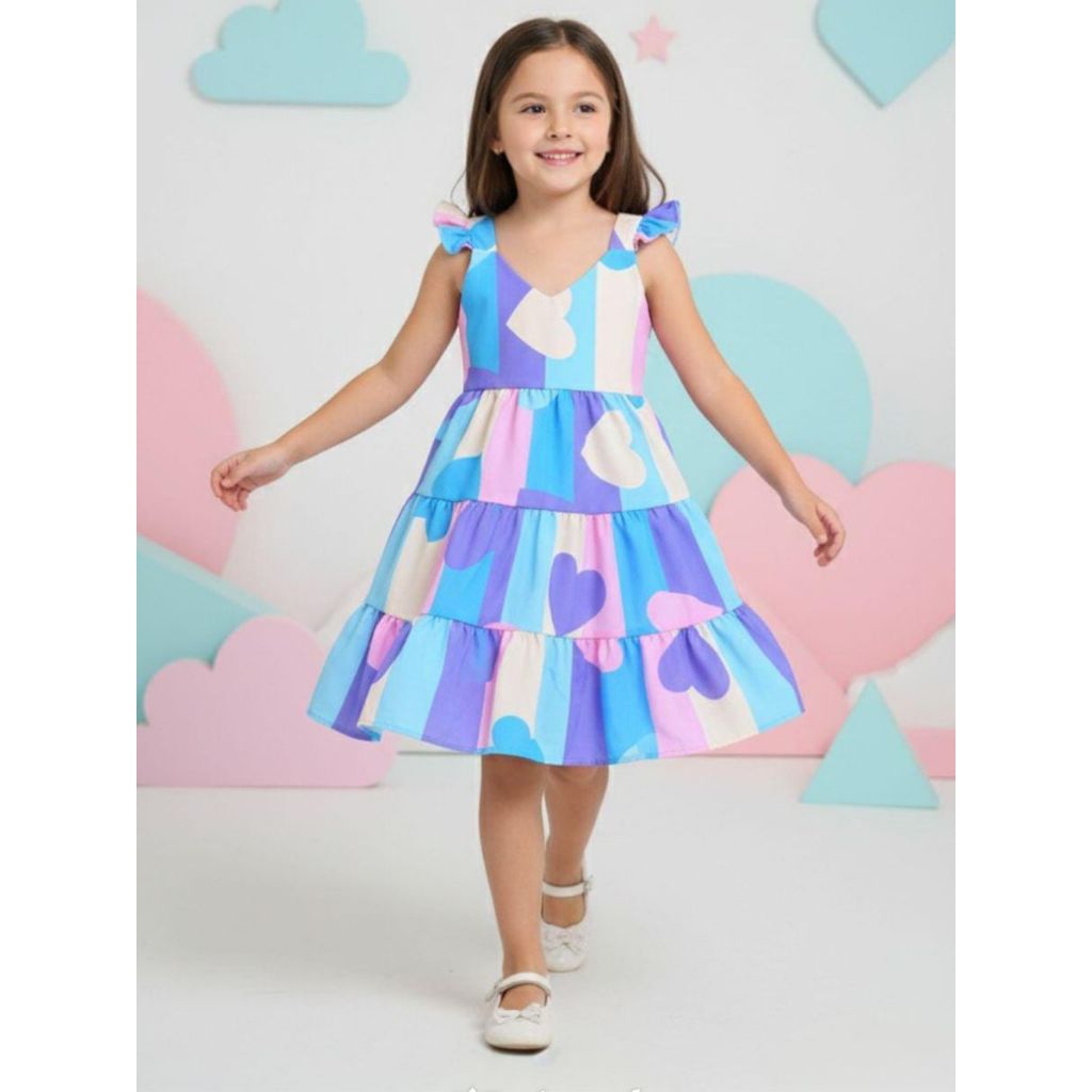 Vestido Infantil Menina Alcinha com Babado Luxo Pr