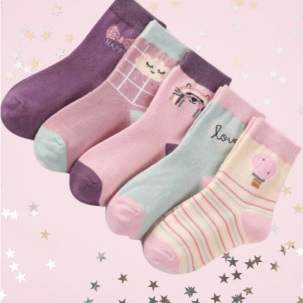 Kit 18 Pares Meias para Menina Criança 2-10 Anos 