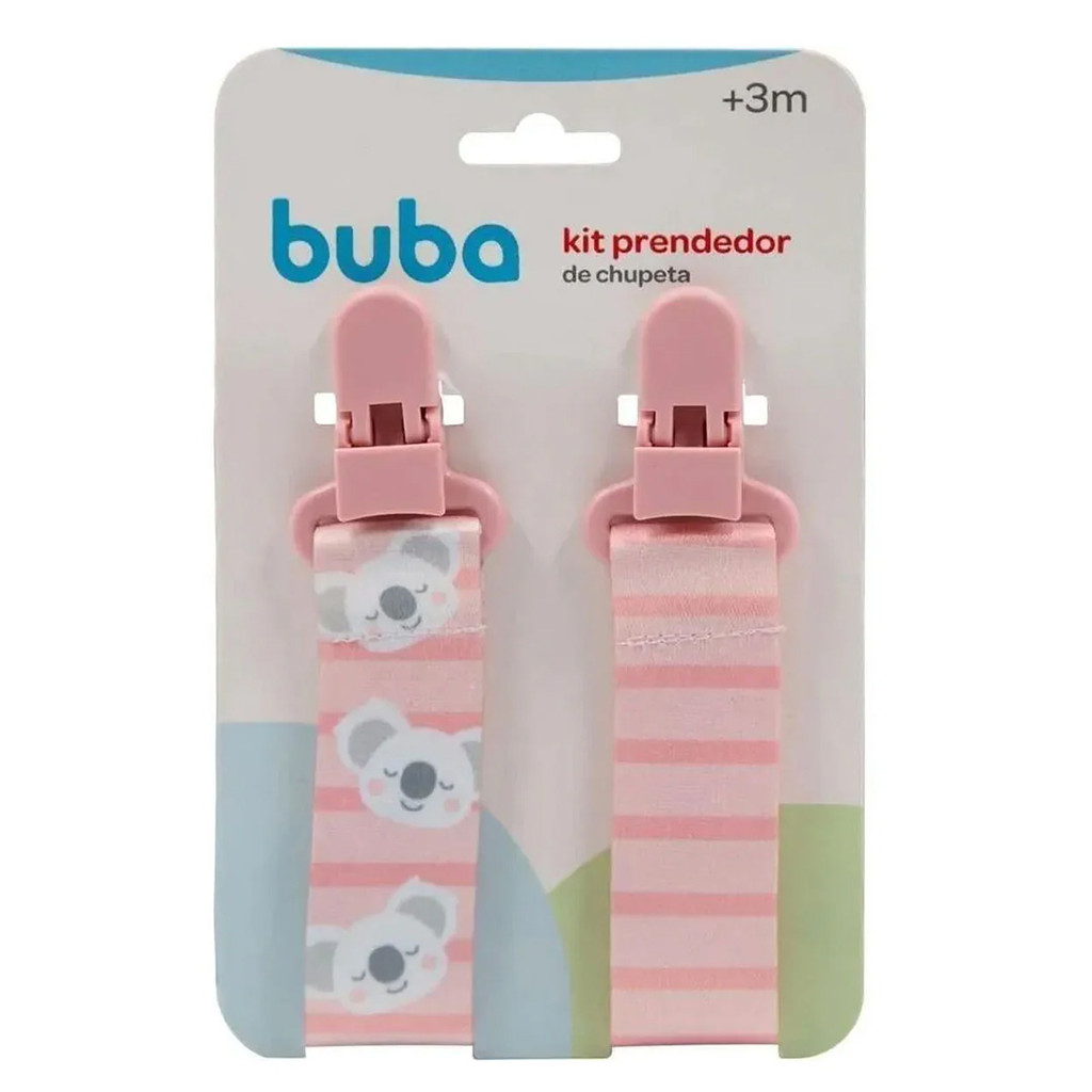 Kit 2 Prendedores de Chupeta Buba Com Clip Trava C
