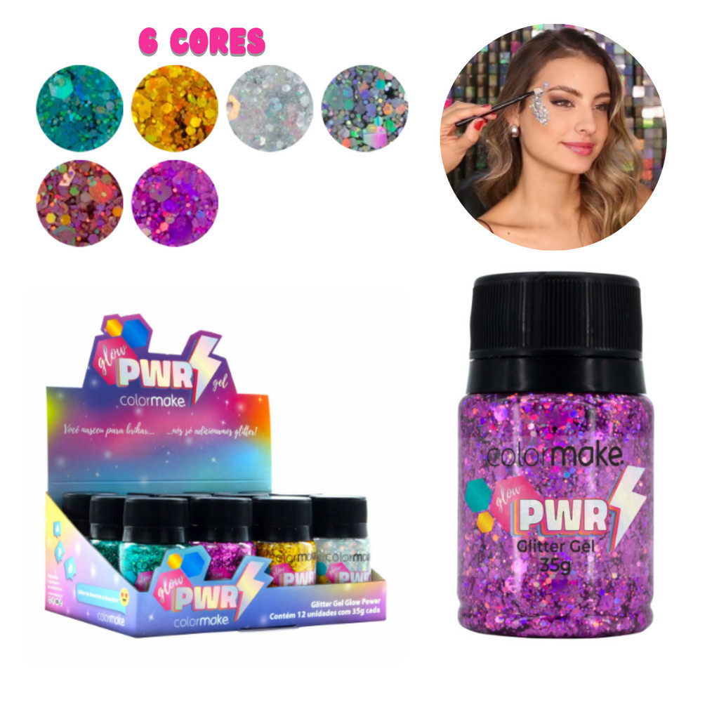 Glitter Gel 35g Glow Power Colormake Carnaval