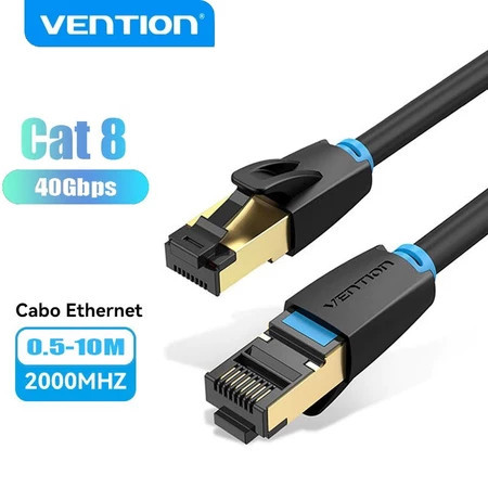 Cabo de Rede Vention Rj45 Cat8 40gbps 2000mhz 0,5m