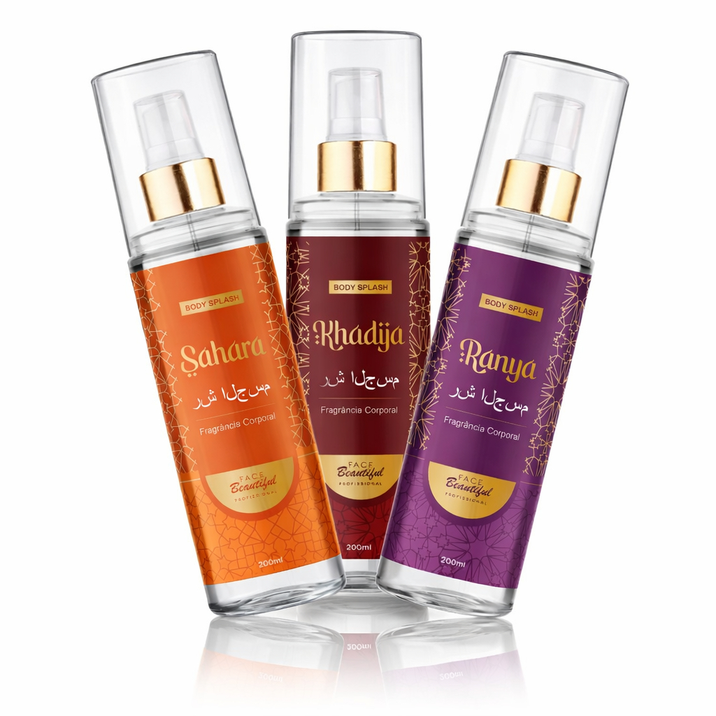 Kit 03 Body Splash Arabe Feminino e Masculino Face