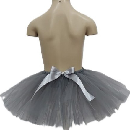 Saia bailarina tule cinza
