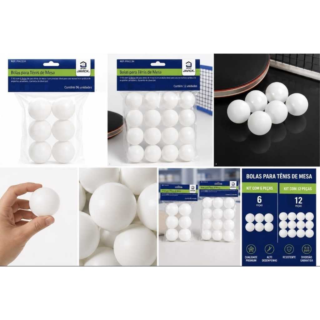 Bolinha de Ping Pong Kit Com 6 12 18 e 24 Bolinhas