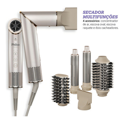 Secador de Cabelo Philco PSC3500 4 em 1 Dobrável 