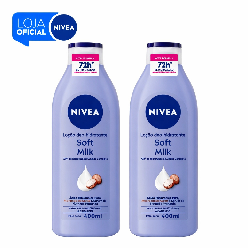 KIT NIVEA Loção Hidratante Desodorante Soft Milk