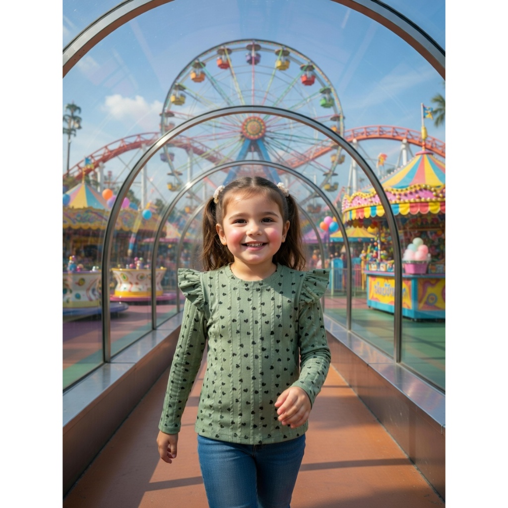 Bluisinha Infantil Feminina Ombro Franzido manga L